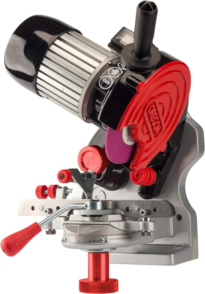 Oregon Professional Compact 120-Volt Bench Grinder, Universal Saw Chain Sharpener, for All Chainsaw Chains
