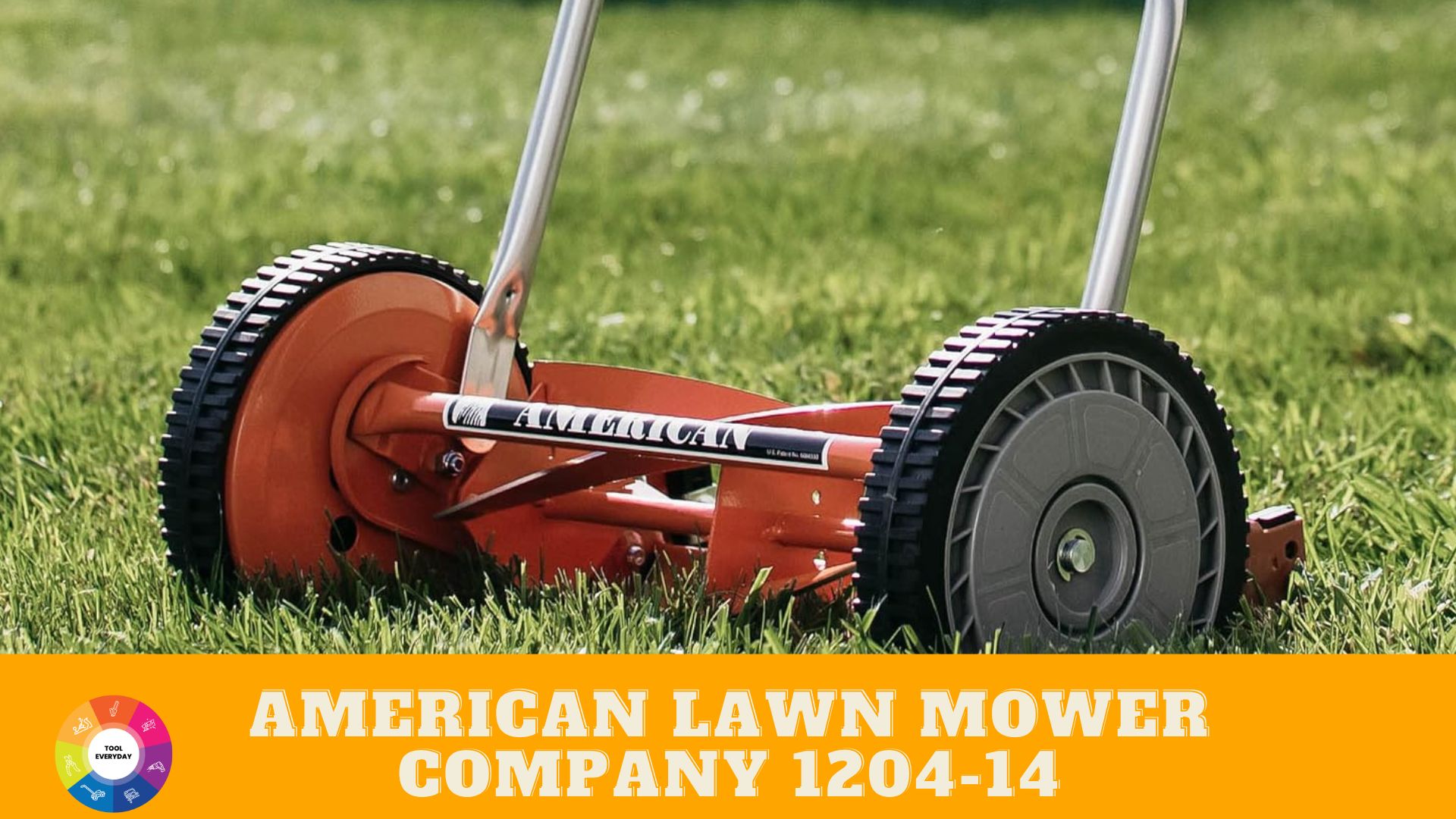 American Lawn Mower Company 1204-14 14-Inch 4-Blade Push Reel Lawn Mower, Red